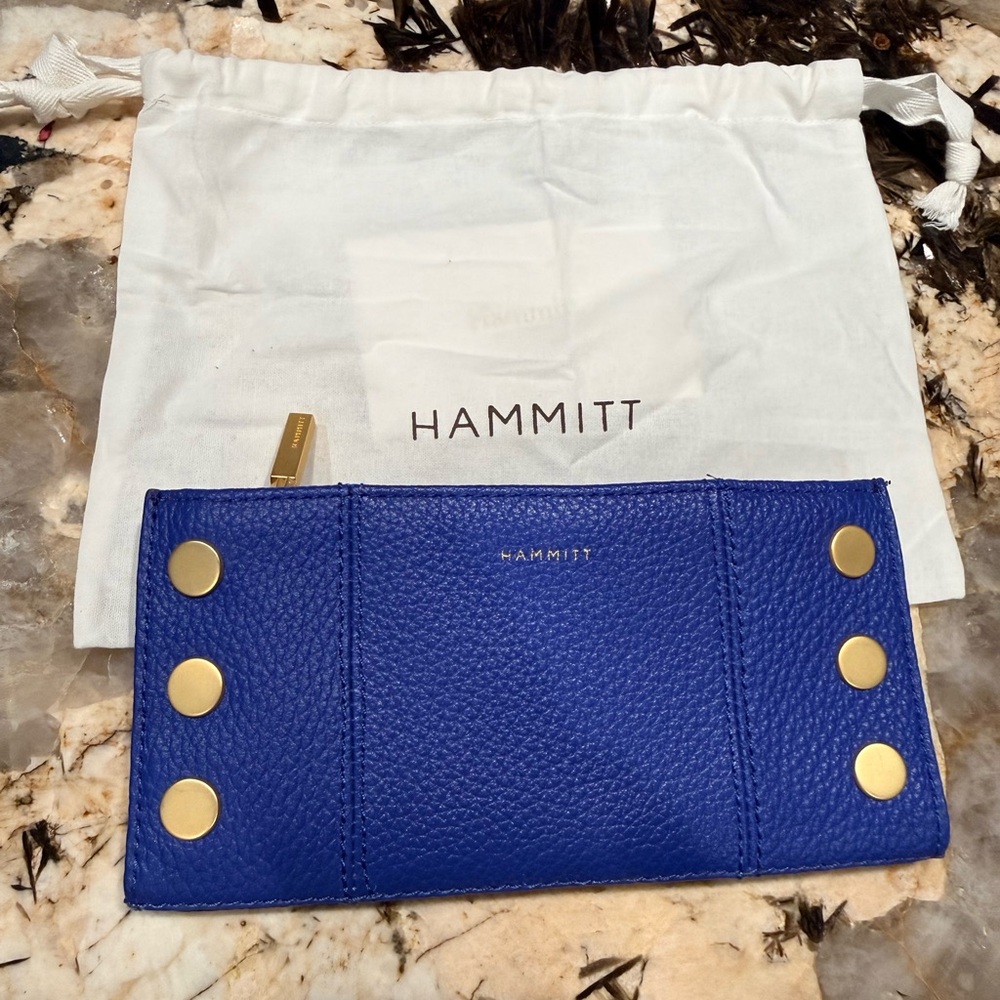 Hammitt Royal Blue Wallet with Gold Accents
